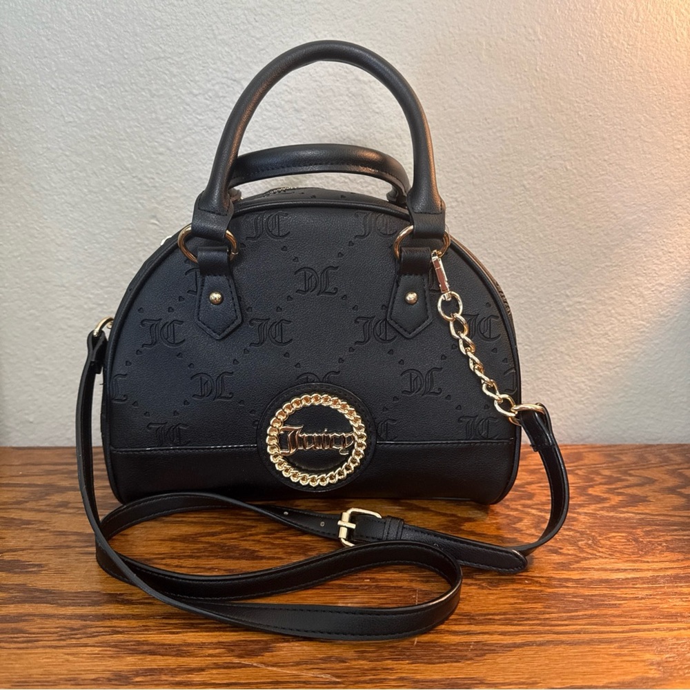Juicy couture Black Licorice Semi Charmed, Embossed Satchel/Crossbody Bag